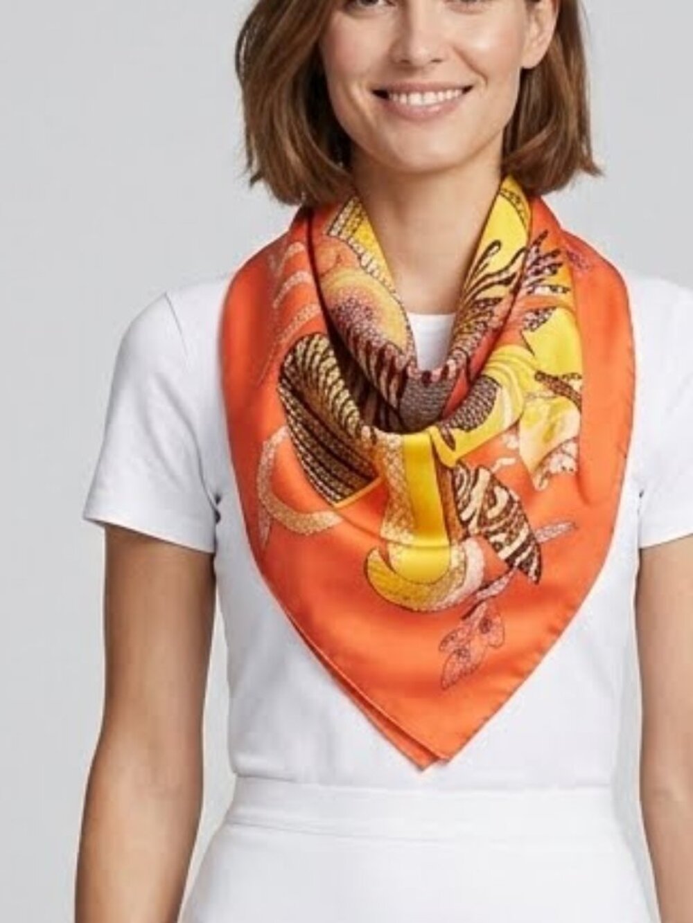 Hermès scarf "Point d'Orgue" Hermès Paris Silk Carré 90